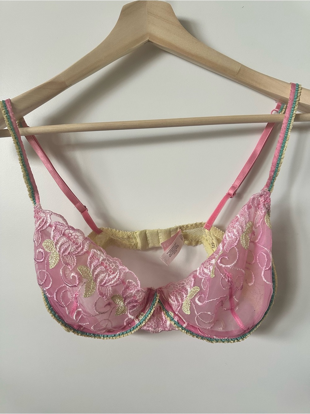 Victoria's Secret Pink Lace Underwire Bra with Pastel Trim